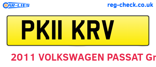 PK11KRV are the vehicle registration plates.
