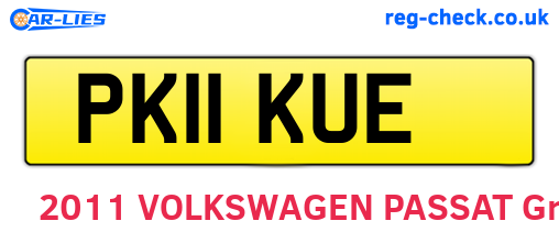 PK11KUE are the vehicle registration plates.