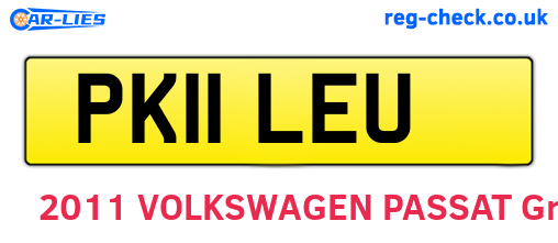 PK11LEU are the vehicle registration plates.
