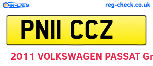 PN11CCZ are the vehicle registration plates.