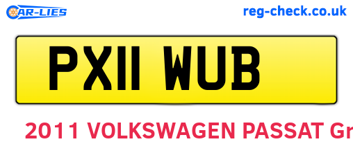 PX11WUB are the vehicle registration plates.