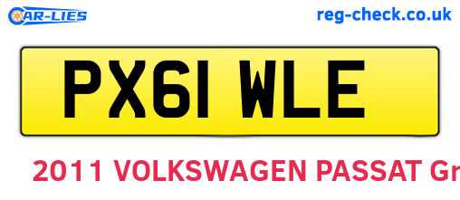 PX61WLE are the vehicle registration plates.