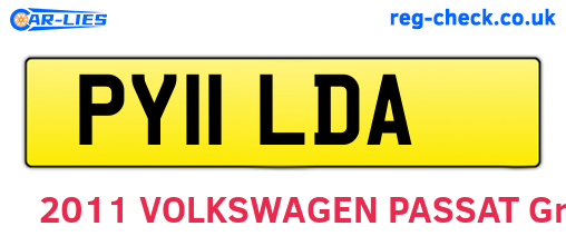 PY11LDA are the vehicle registration plates.