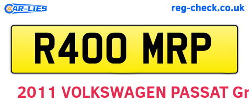 R400MRP are the vehicle registration plates.