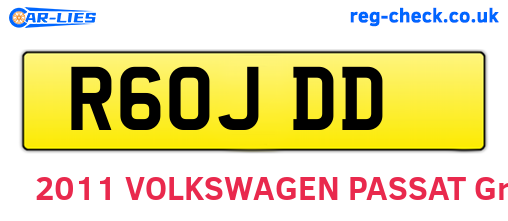 R60JDD are the vehicle registration plates.