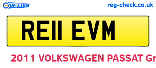 RE11EVM are the vehicle registration plates.
