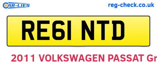 RE61NTD are the vehicle registration plates.