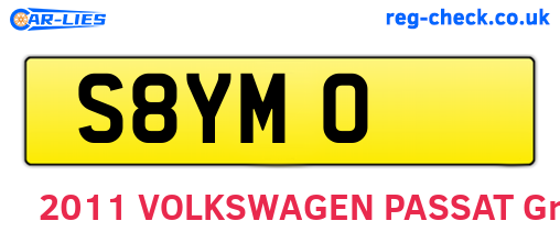 S8YMO are the vehicle registration plates.