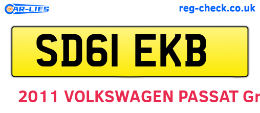 SD61EKB are the vehicle registration plates.