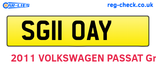 SG11OAY are the vehicle registration plates.