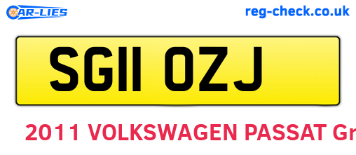 SG11OZJ are the vehicle registration plates.