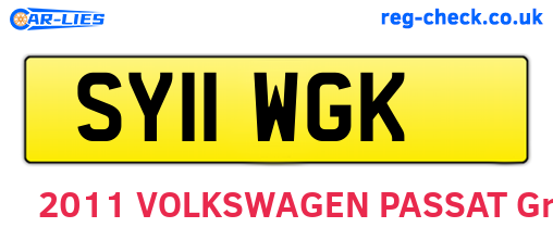 SY11WGK are the vehicle registration plates.