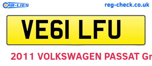 VE61LFU are the vehicle registration plates.