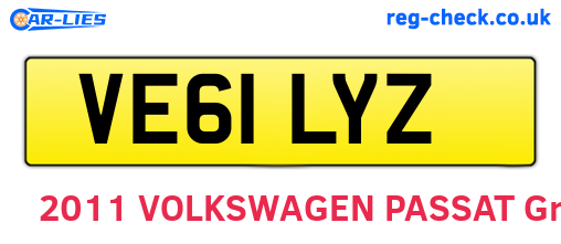 VE61LYZ are the vehicle registration plates.