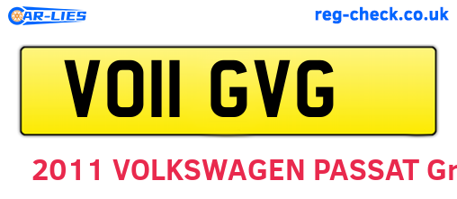 VO11GVG are the vehicle registration plates.