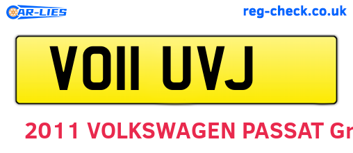 VO11UVJ are the vehicle registration plates.