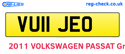 VU11JEO are the vehicle registration plates.