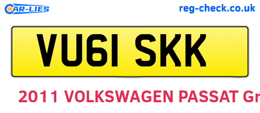 VU61SKK are the vehicle registration plates.
