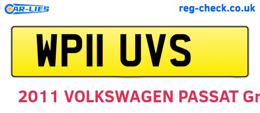 WP11UVS are the vehicle registration plates.