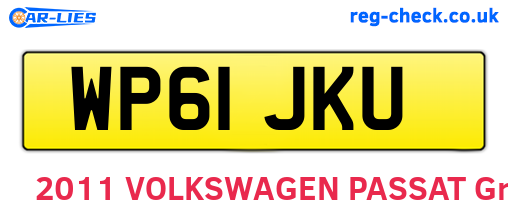 WP61JKU are the vehicle registration plates.