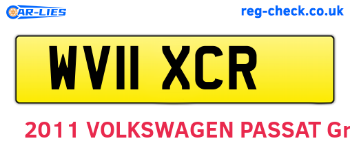 WV11XCR are the vehicle registration plates.