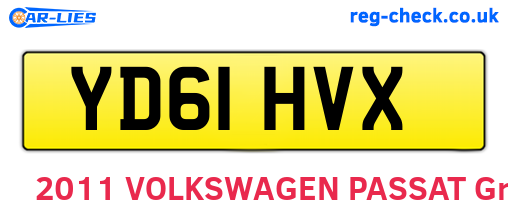 YD61HVX are the vehicle registration plates.