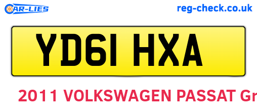 YD61HXA are the vehicle registration plates.