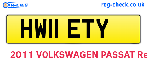 HW11ETY are the vehicle registration plates.