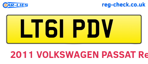 LT61PDV are the vehicle registration plates.
