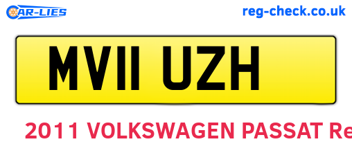 MV11UZH are the vehicle registration plates.