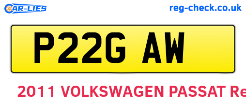 P22GAW are the vehicle registration plates.