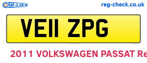 VE11ZPG are the vehicle registration plates.