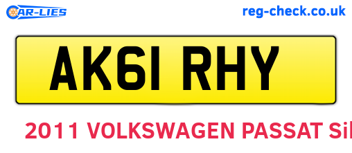 AK61RHY are the vehicle registration plates.