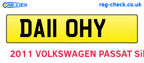 DA11OHY are the vehicle registration plates.