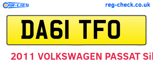 DA61TFO are the vehicle registration plates.