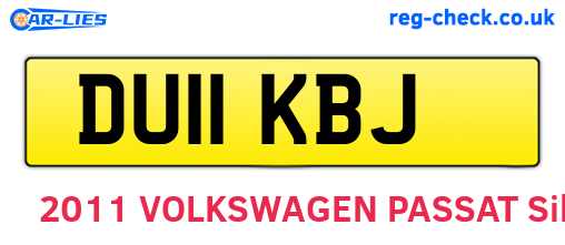DU11KBJ are the vehicle registration plates.