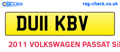 DU11KBV are the vehicle registration plates.