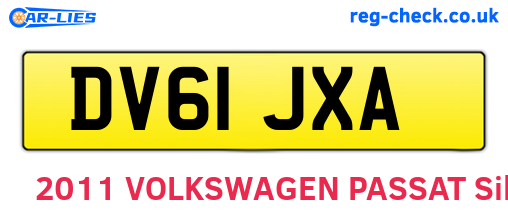 DV61JXA are the vehicle registration plates.