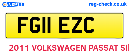 FG11EZC are the vehicle registration plates.