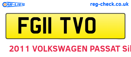 FG11TVO are the vehicle registration plates.