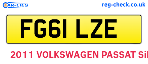 FG61LZE are the vehicle registration plates.