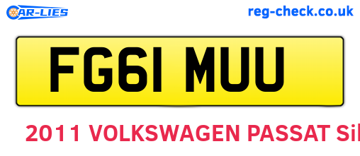FG61MUU are the vehicle registration plates.