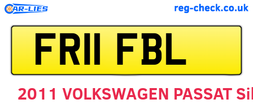 FR11FBL are the vehicle registration plates.