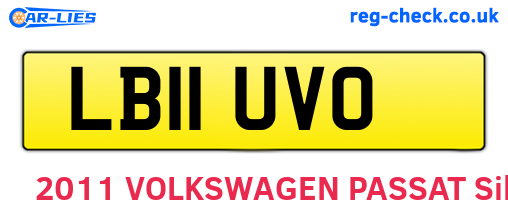 LB11UVO are the vehicle registration plates.
