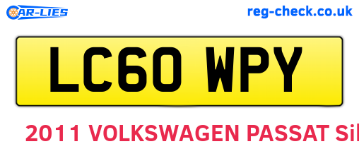 LC60WPY are the vehicle registration plates.