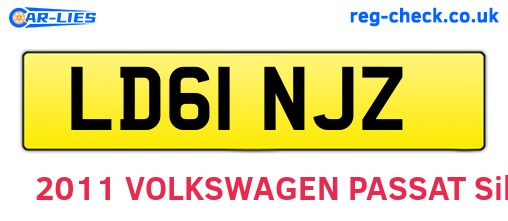 LD61NJZ are the vehicle registration plates.