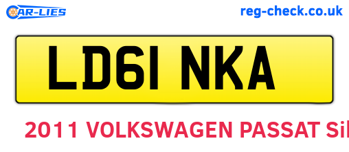 LD61NKA are the vehicle registration plates.