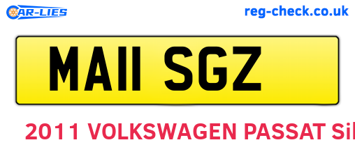 MA11SGZ are the vehicle registration plates.