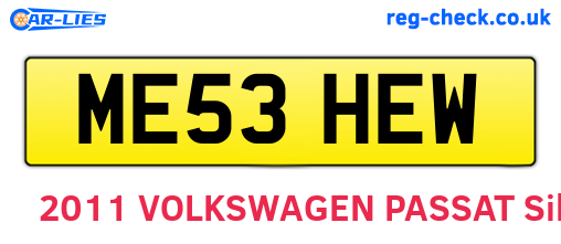 ME53HEW are the vehicle registration plates.