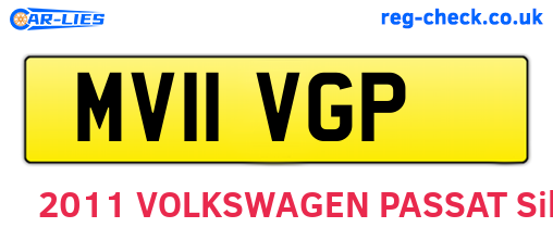 MV11VGP are the vehicle registration plates.